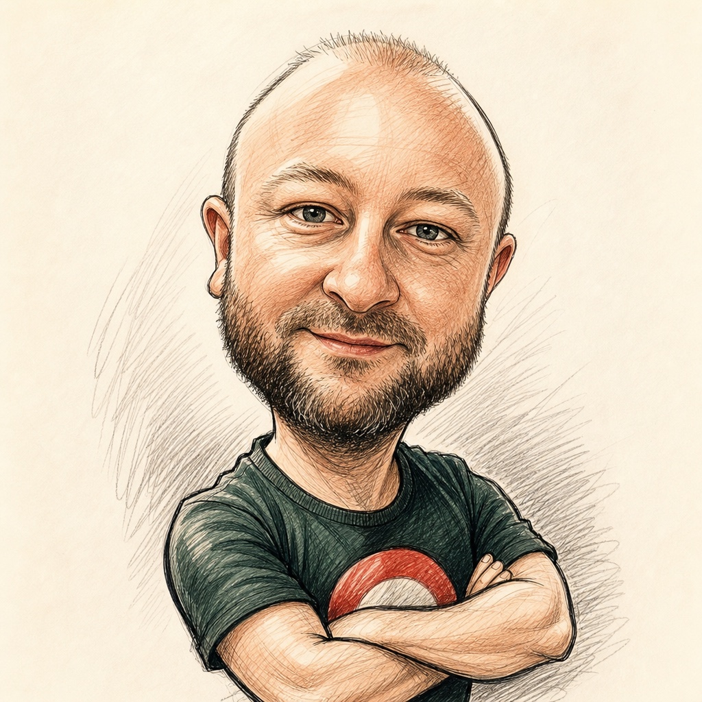Kézzel rajzolt férfi karikatúrája